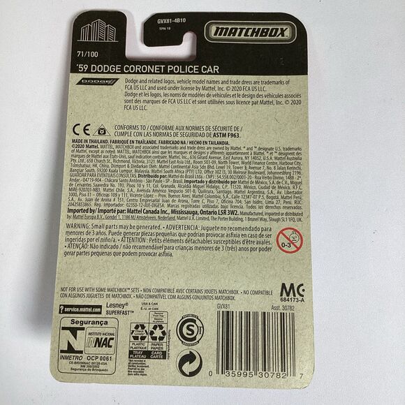 Metal Matchbox Dodge Plymouth Mix D200 Police Savoy 30782 New Sealed - Picture 3 of 9